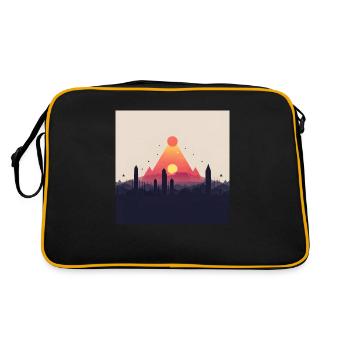 abstract pyramid - Retro Bag - black/gold - Back