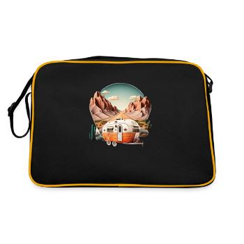 Scenic Mountain Journey: Vintage Caravan Road Trip - Retro Bag - black/gold - Back