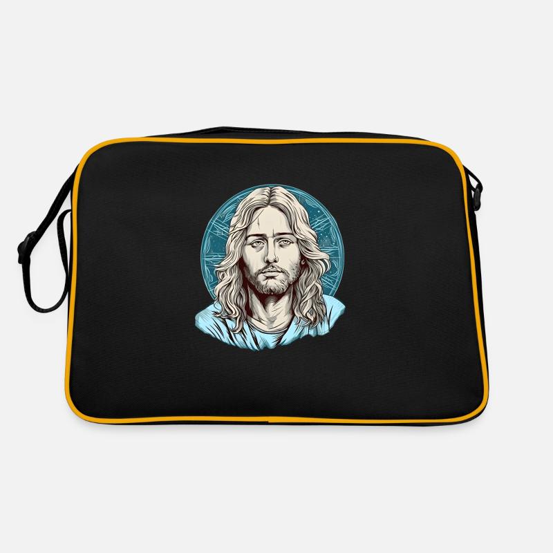 Jesus Christ #06 - Retro Tasche - Schwarz/Gold