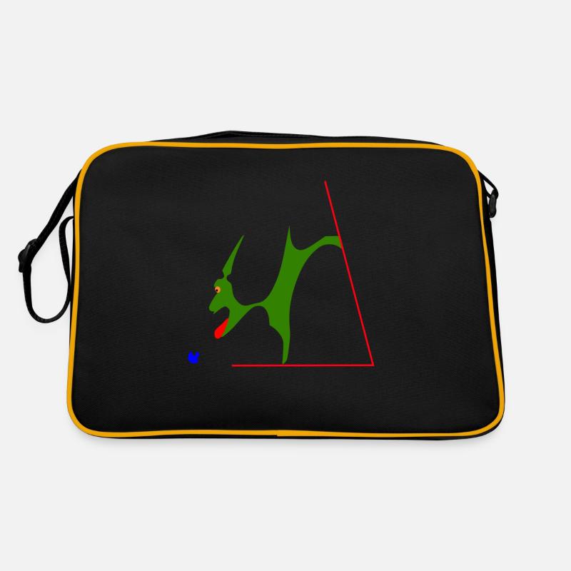 Apfel - Retro Tasche - Schwarz/Gold