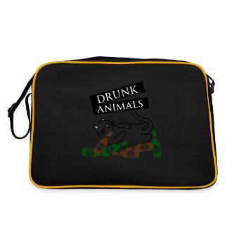 Drunk Animals - Retro Tasche - Schwarz/Gold - Hinten