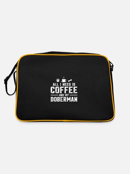 All I need is coffee and my Doberman - Retro Bag - black/gold - Back