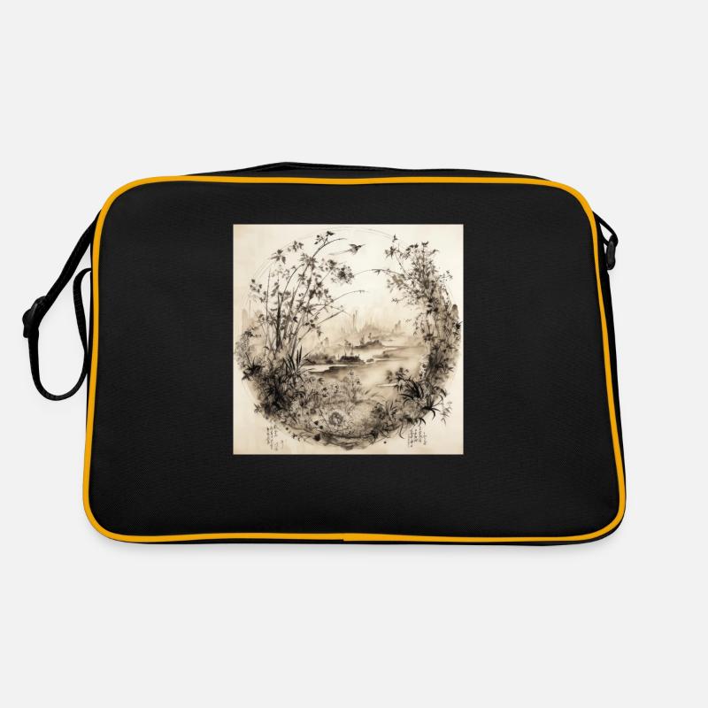 Aquarell Wald Illustration Retro Tasche