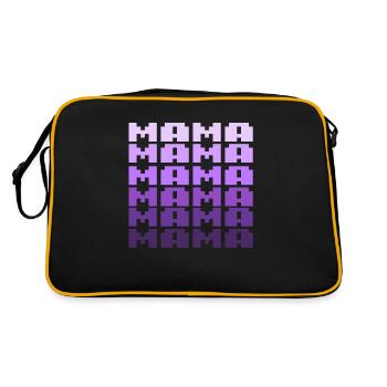 MAMA Retro Schriftzug 8bit - Retro Tasche - Schwarz/Gold - Hinten