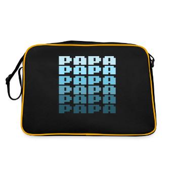 PAPA Retro Gaming 8bit Schriftzug - Retro Tasche - Schwarz/Gold - Hinten