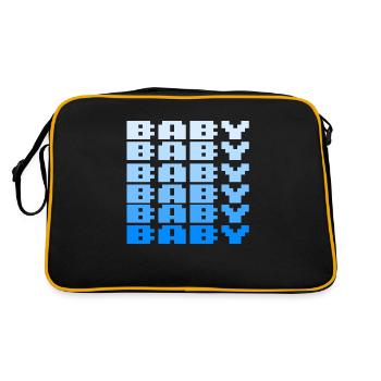 BABY Schriftzug Retro Gaming 8bit - Retro Tasche - Schwarz/Gold - Hinten