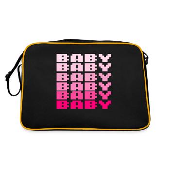 BABY Schriftzug Retro Gaming 8bit - Retro Tasche - Schwarz/Gold - Hinten