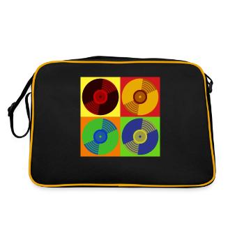 Vinyl Retro - Retro Tasche - Schwarz/Gold - Hinten