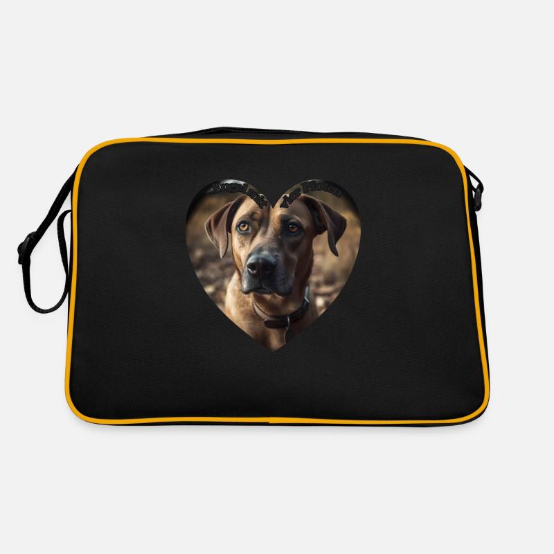 Mein Engel hat vier Pfoten - Retro Tasche - Schwarz/Gold