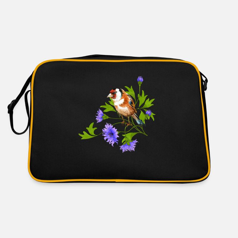 Bunter Vogel - Retro Tasche - Schwarz/Gold