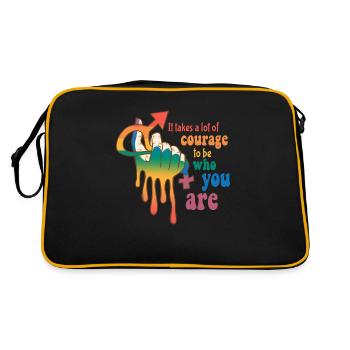 It takes a lot of courage to be who you are - Retro Bag - black/gold - Back