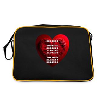 Déclaration d’amour cryptée en code binaire - Sac Retro - noir/or - Dos