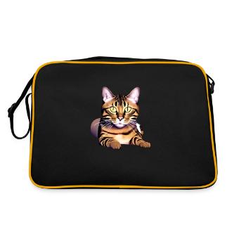 Bengal cat kitten cat owner Bengal kitten - Retro Bag - black/gold - Back