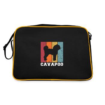 Cavapoo - Retro Tasche - Schwarz/Gold - Hinten