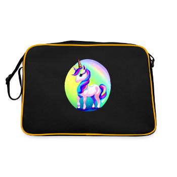 Licorne Mythique Animal Licorne Fille Licornes - Sac Retro - noir/or - Dos