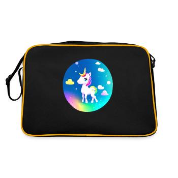 Licorne Fille Mythique Animal Licornes Licorne - Sac Retro - noir/or - Dos