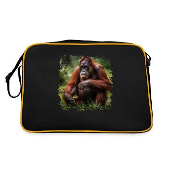 Les orangs-outans ne vivent qu’à Bornéo et à Sumatra - Sac Retro - noir/or - Dos