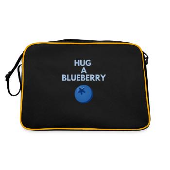 HUG A BLUEBERRY - Retro Bag - black/gold - Back