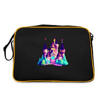 Castle Fantasy Fantasy Castle Fairy Tale - Retro Bag - black/gold - Back