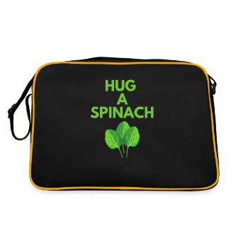 HUG A SPINACH - Retro Bag - black/gold - Back