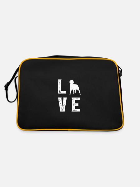 Gordon Setter Love - Retro Tasche - Schwarz/Gold
