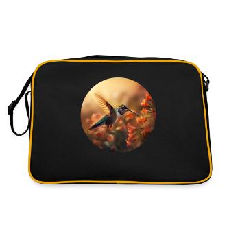 Kolibris leben in Regionen Amerikas - Retro Tasche - Schwarz/Gold - Hinten