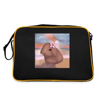 Lapin à la plage - Sac Retro - noir/or - Dos