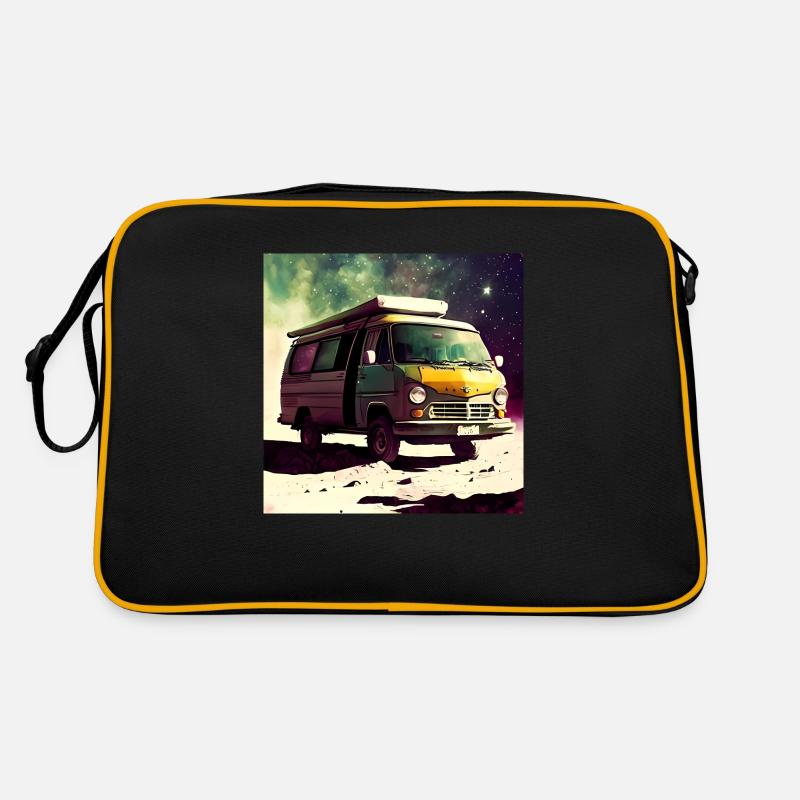 Space Wohnmobil - Retro Tasche - Schwarz/Gold