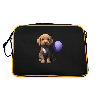 Chiot Labrador Retriever Labrador propriétaire - Sac Retro - noir/or - Dos