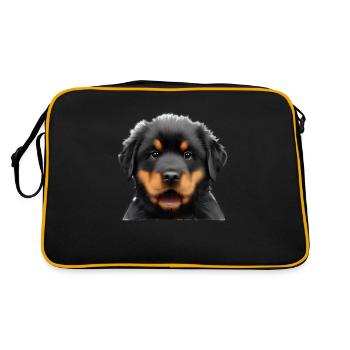 Chien Rottweiler Puppy Rottweiler Puppy Dogs - Sac Retro - noir/or - Dos