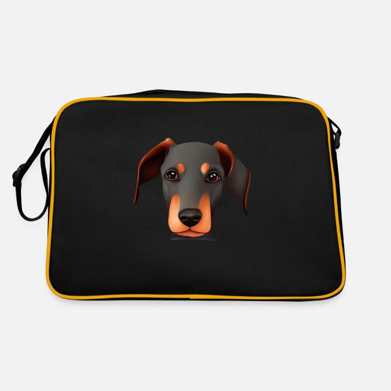 Dobermann Hund Dobermannwelpe Dobermanntrainer Retro Tasche
