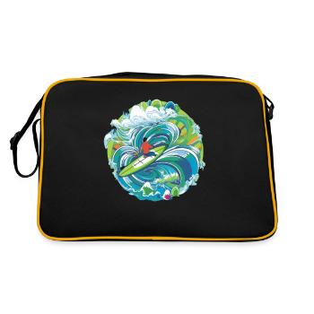 Canoë dans les vagues - Sac Retro - noir/or - Dos