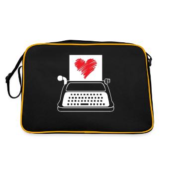 Poet Poesie Dichter Poetry I Geschenk - Retro Tasche - Schwarz/Gold - Hinten