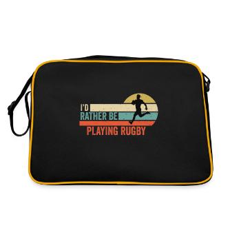 Rugby - I'd rather be playing rugby Gift Idea - Retro Bag - black/gold - Back
