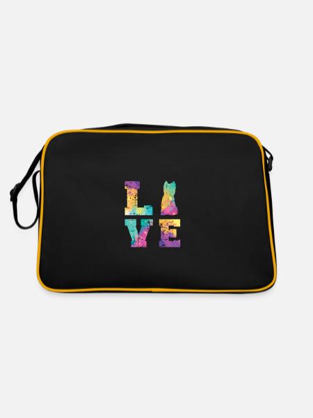 Cairn Terrier Love - Retro Tasche - Schwarz/Gold - Hinten