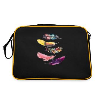 Feder - Retro Tasche - Schwarz/Gold - Hinten