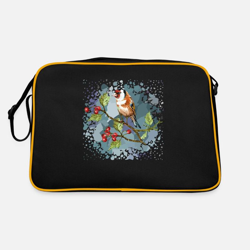 Bunter Vogel - Retro Tasche - Schwarz/Gold
