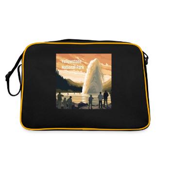 Yellowstone National Park - Sunset - Retro Bag - black/gold - Back