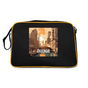 Chicago at sunset - Retro Bag - black/gold - Back
