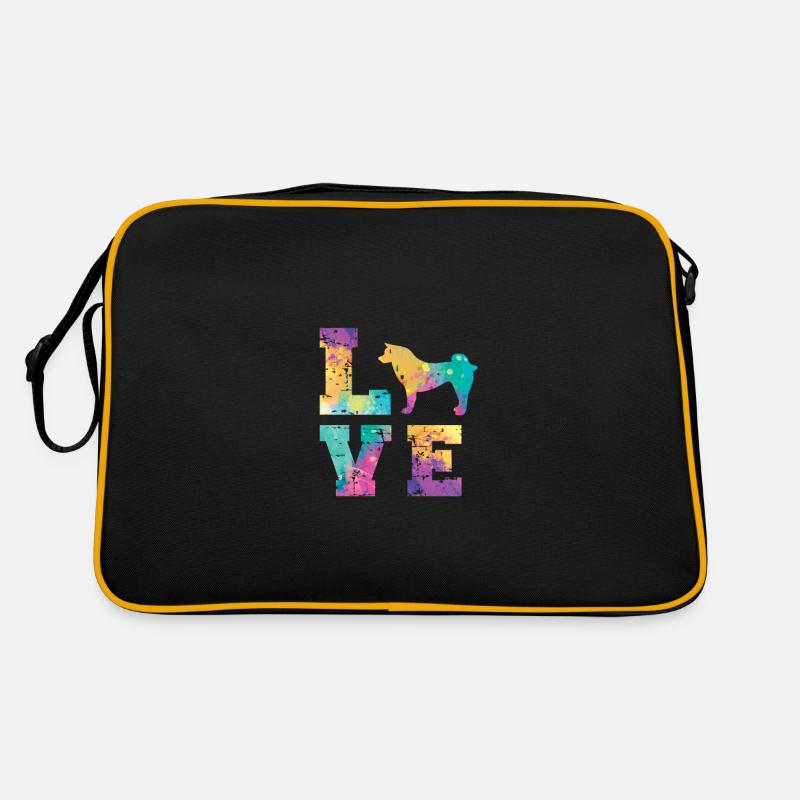 Akita Inu Love Retro Tasche