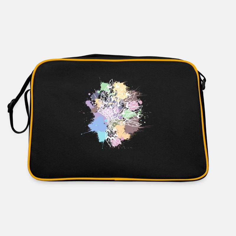 coiffe indienne blanc taches de couleurs pastel Sac Retro