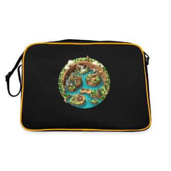 Gaming World Map - Jump and Run - Retro Bag - black/gold - Back