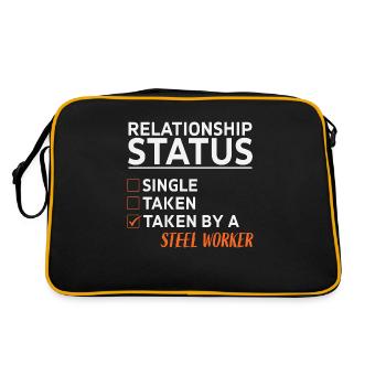 Relationship Status Taken By A Steel Worker - Retro Bag - black/gold - Back