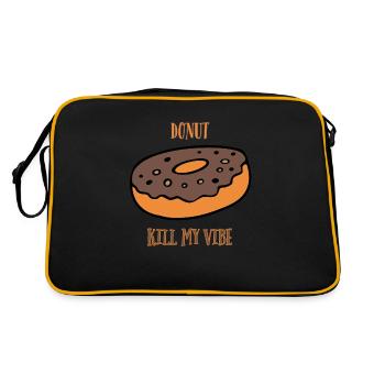 Donut Kill My Vibe - Retro Tasche - Schwarz/Gold - Hinten