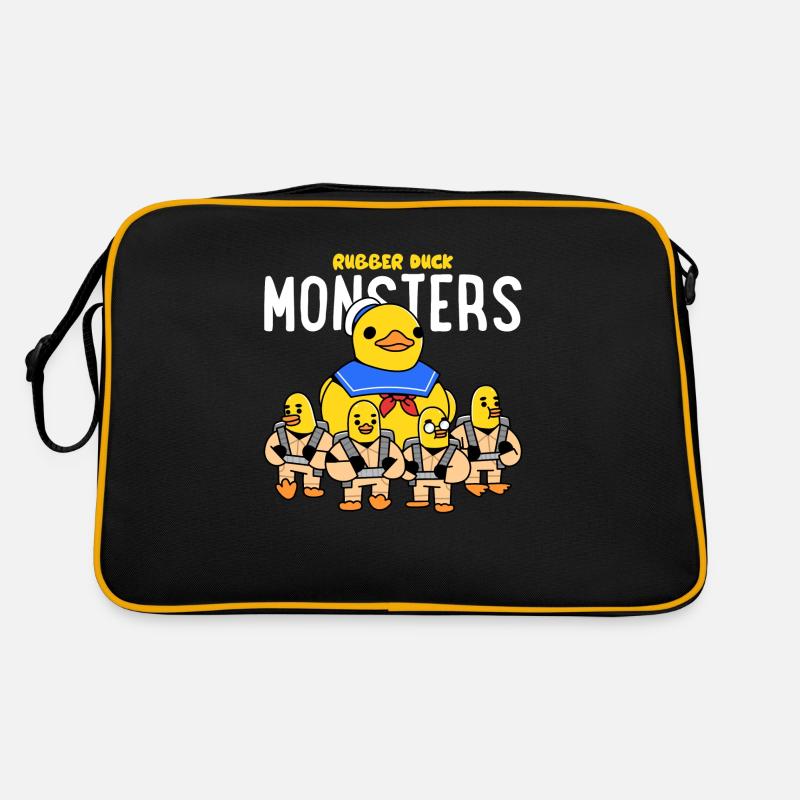 Rubber Duck Monsters a - Retro Tasche - Schwarz/Gold