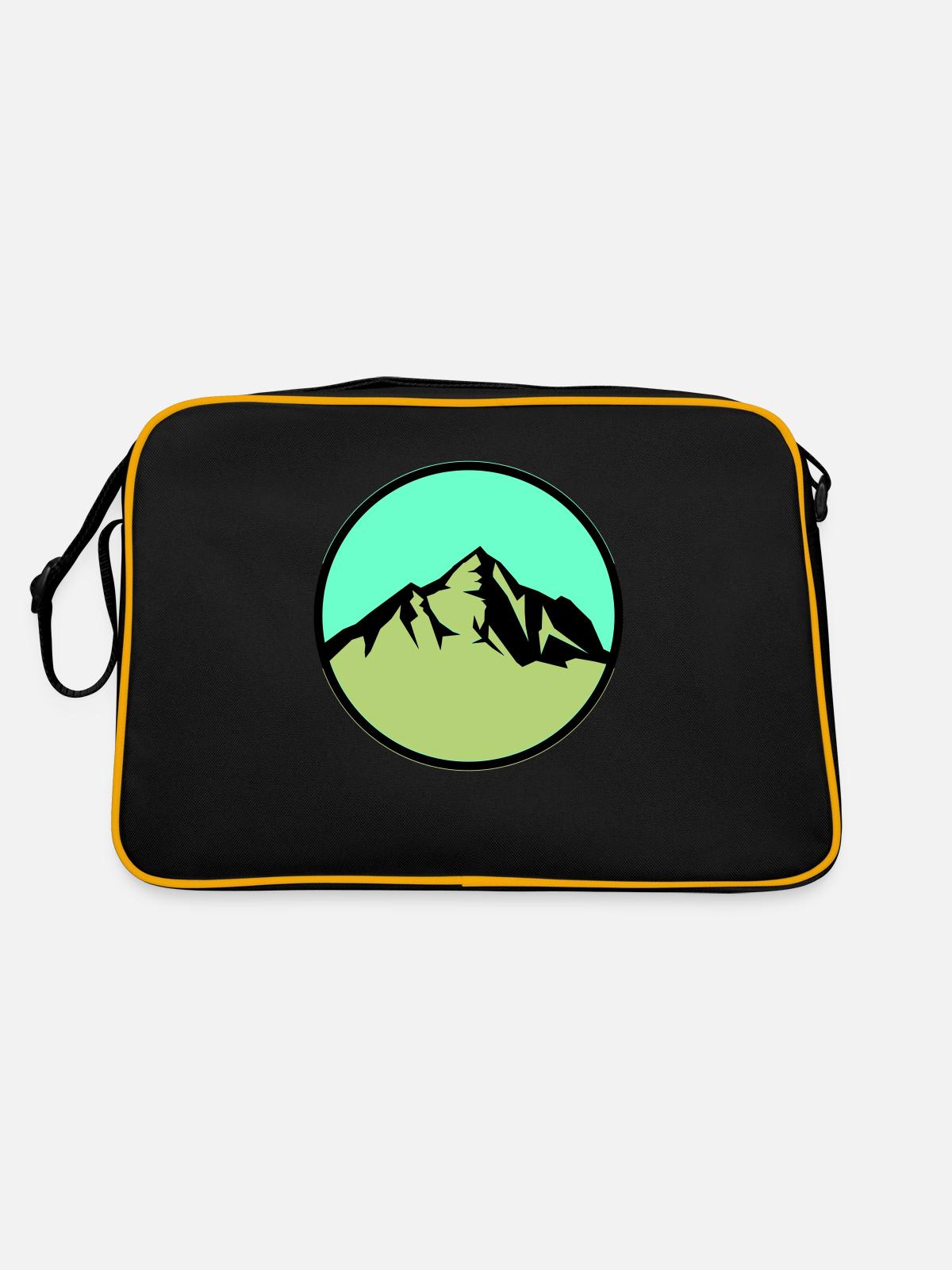 berge - Retro Tasche - Schwarz/Gold - Hinten