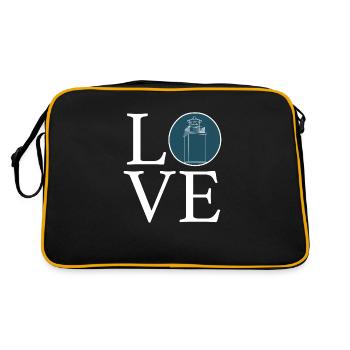 Love Föhr - Retro Tasche - Schwarz/Gold - Hinten