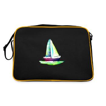 Sailing Sailing Ship Sailing Sailing Sailboat - Retro Bag - black/gold - Back