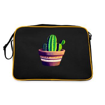Cactus Plante Botanique Biodiversité - Sac Retro - noir/or - Dos