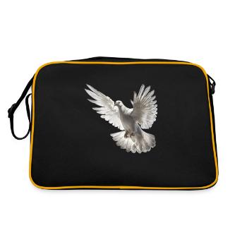 Firedenstaube Geschenk - Retro Tasche - Schwarz/Gold - Hinten